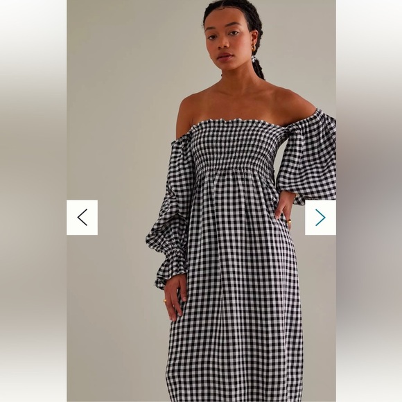 Sleeper Black and White Gingham Midi Dress - Picture 7 of 16